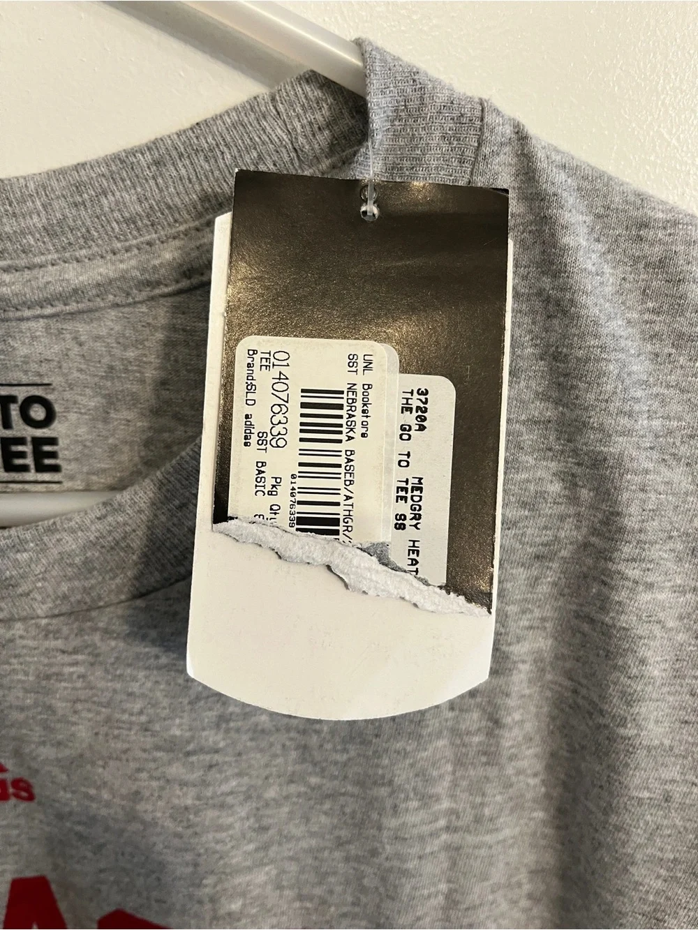 NWT Mens Size Adidas 2XL Nebraska Baseball Tee Shirt